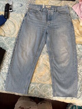 Madewell Light Blue Wide-Leg High-Rise Jeans, 
The Darted Barrel-Leg Jean, NEW